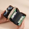 Portable Mini Size PU Wallet Starry Shiny Double Zipper Organ Card Bag Solid Color Multi-card Slot Coin Purse for Women