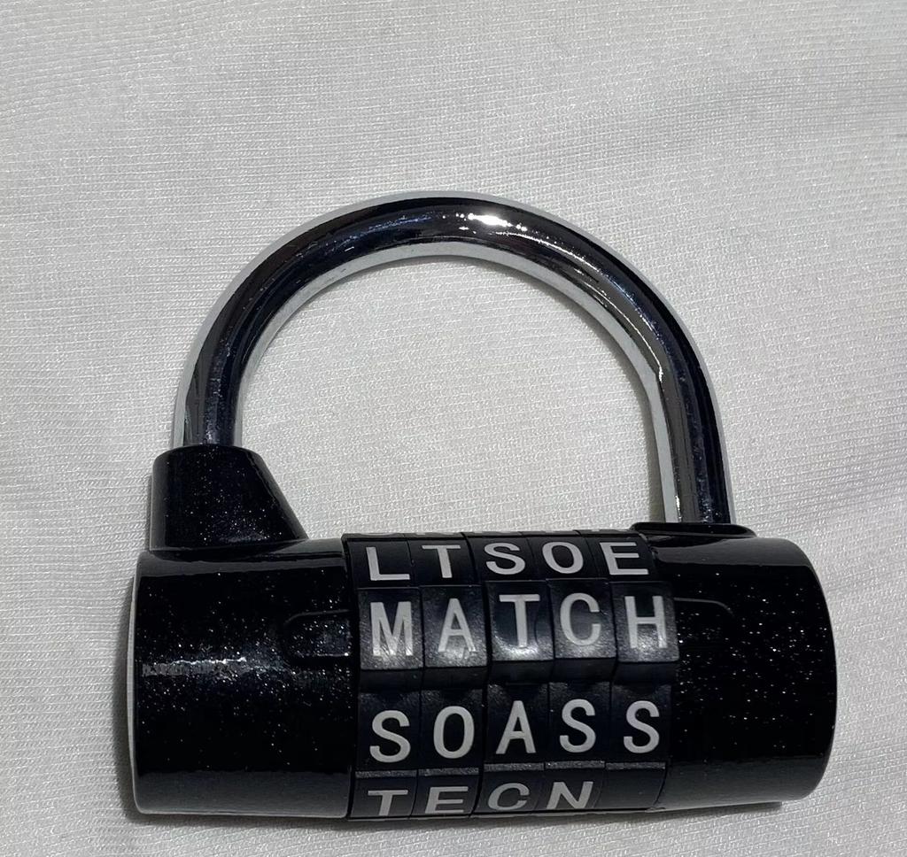5 Dial Password Lock Zinc Alloy Sturdy Security Letters Combination Padlock Code Style Padlock-Easy To Set for Travel Bag Bike