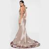Spring and suer new women's clothing temperament sexy dress banquet backless printing embroidered dress