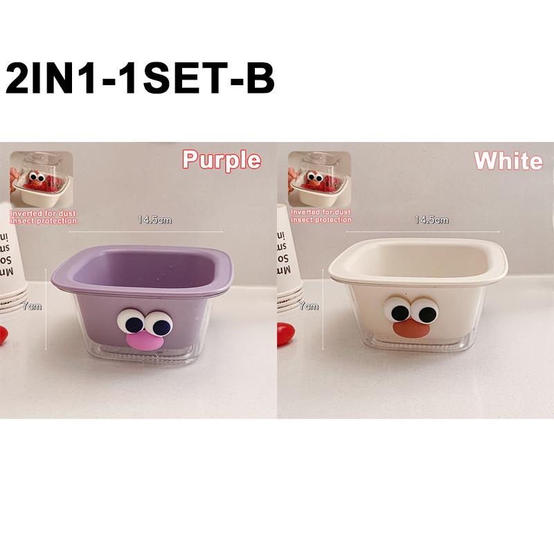 Creative Cute Thickened Double Layer Mini Drain Basket Multi-functional Household Fruit Snack Storage Basket Kitchen Accessories