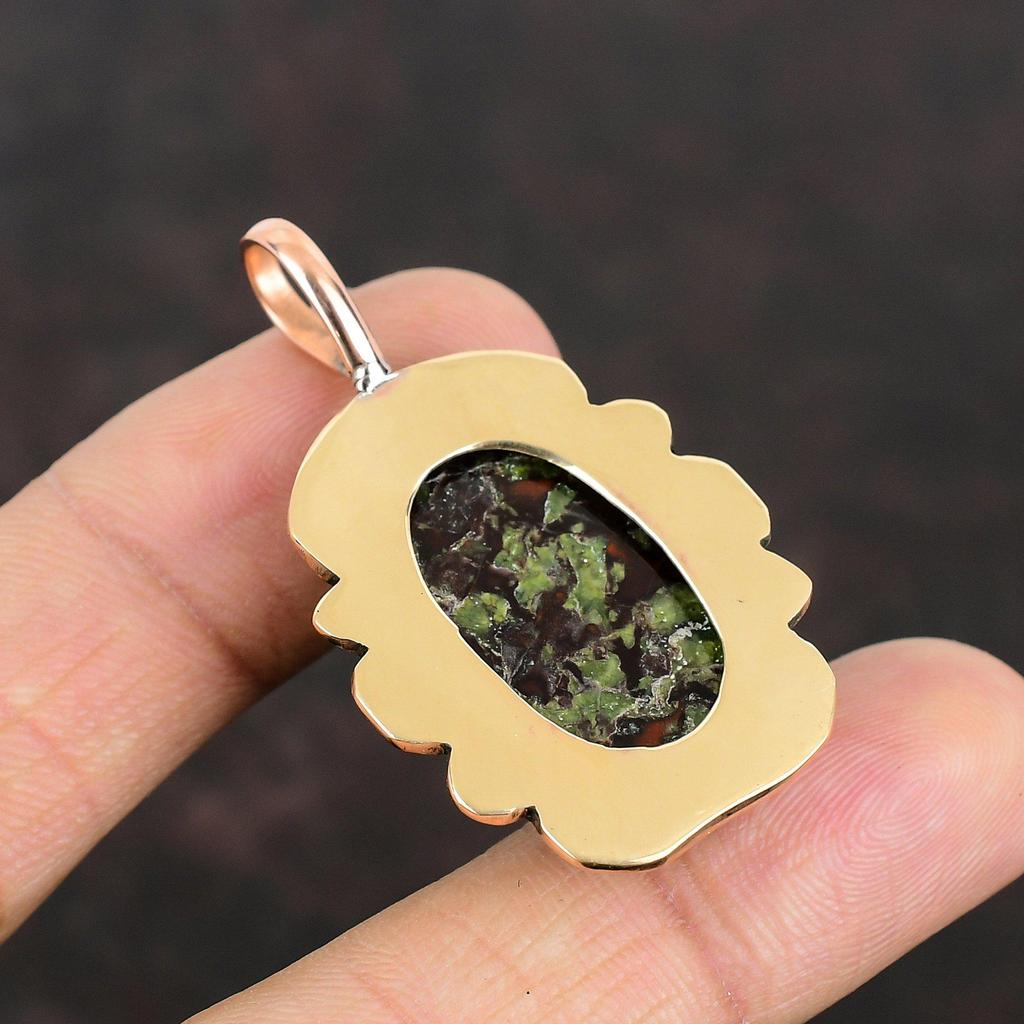 Dragon Bloodstone Pendant Copper Pendant Handmade Gemstone Pendant Dragon Bloodstone Jewelry Birthstone Pendant Copper Jewelry Gifts For Her