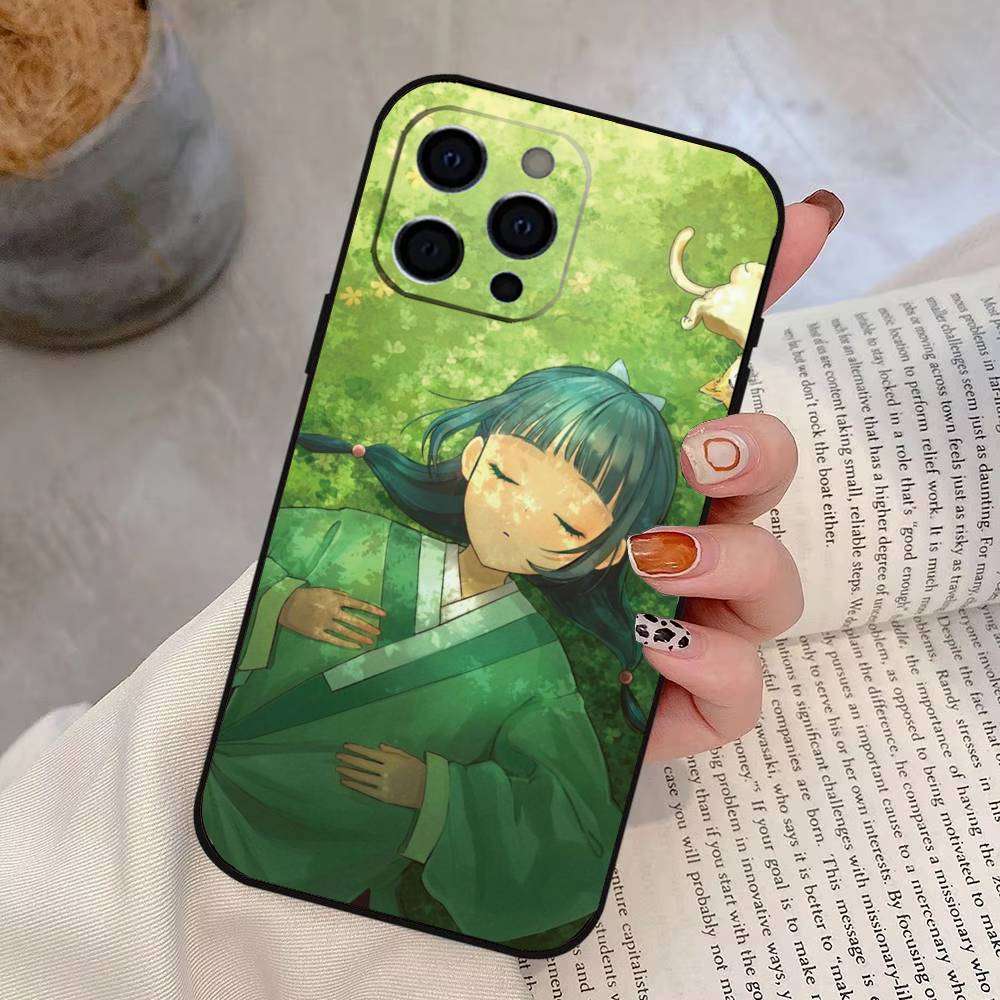 The Apothecary Diaries Maomao Phone Case For iPhone 17,16,15,14,13,12,11 Plus,Pro Max,XS,Soft Silicone Black Cover