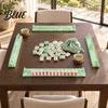 American Mahjong Tile Racks with Built-In Magnetic Pushers Acrylic Transparent Organizers Racks Scalloped Edges for Game Night Party Supplies
