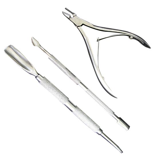 Stainless Steel Nail Cuticle Spoon Pusher Remover Cutter Nipper Clipper Cut Set