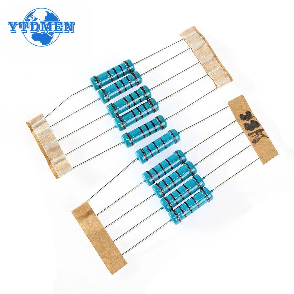 650pcs 130Values 1W 2W Metal Film Resistor Assorted Kit 1% 1R~3M Ohm Resistors Assortment Kits Sample Pack , with Box