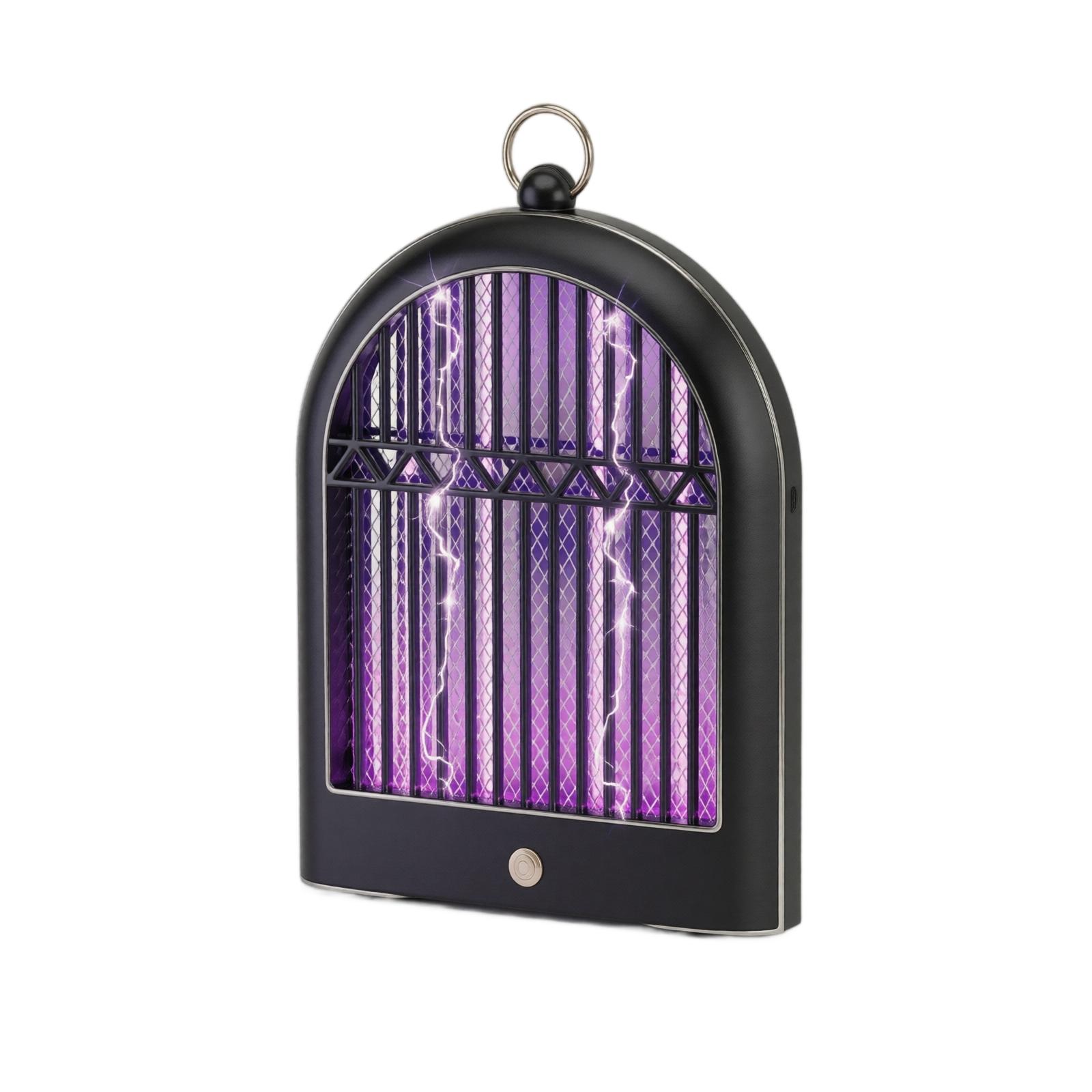 Electric Mosquito Killer Lamp Indoor Outdoor Insect Zapper with Hanging Hook Dual Use Table Wall Mountable Design for Home Office ONE SIZE чёрный