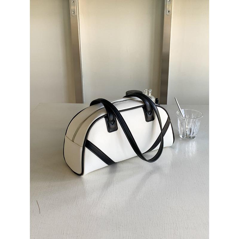 

Сумка под мышку женская нишевый дизайн контрастная цветовая splicing портативная наплечная сумка женская новая сумка для commuters белый