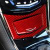 2Pcs Red Carbon Fiber Console Starage Box Cover Trim For Cadillac ATS ATSL 13-19