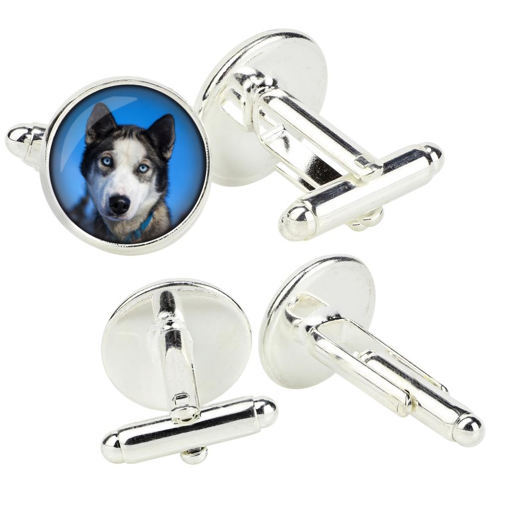 Siberian Husky, Chukcha - cufflinks in a box, handmade jewelry, product of the Art-Dog brand