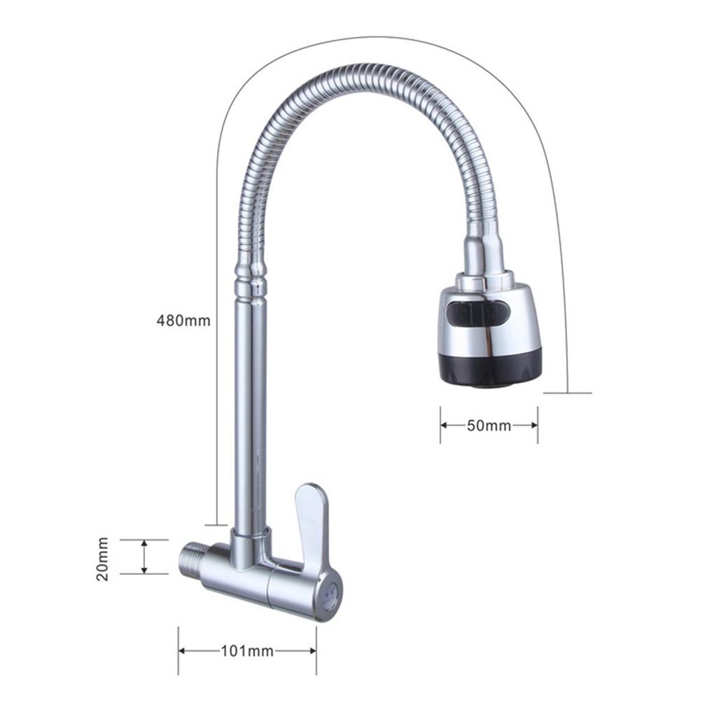 Single Cold Water Faucet Practical Flexible Household Kitchen Tap for Home