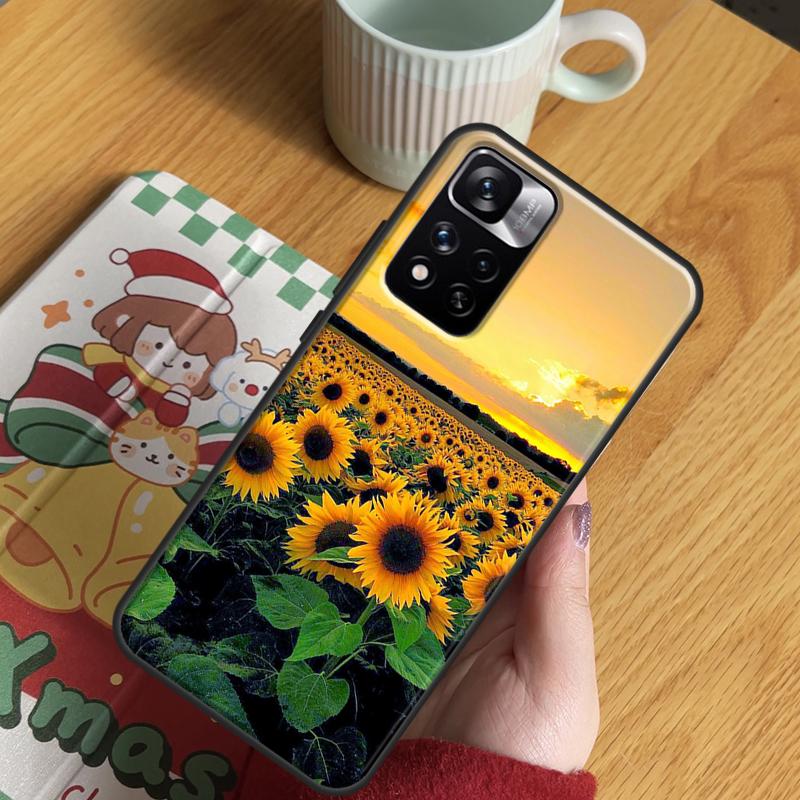Sunflower Floral Case For Xiaomi Redmi Note 14 Pro 13 12 11 10 15 Pro Plus Redmi 15 C 13 10C 12C 13C 14C Cover