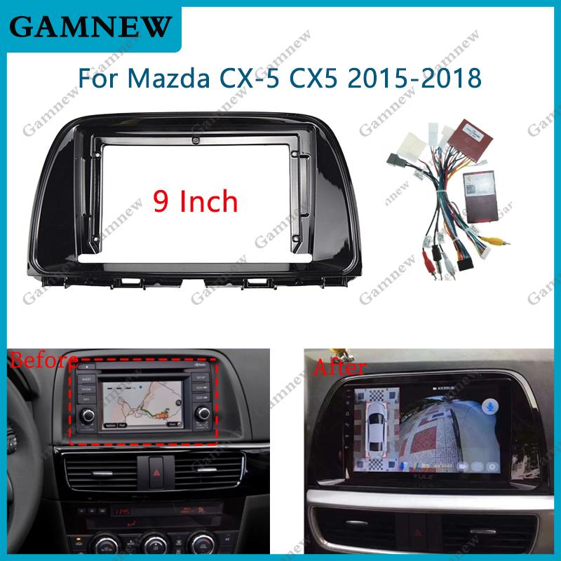 9 Inch Car Frame Fascia Adapter Canbus Box For Mazda CX-5 CX5 2015-2018 Android Big Screen Radio Audio Dash Fitting Panel Kit