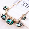 Fashion Women Crystal Pendant Golden Chain Choker Beauty Statement Bib Necklace