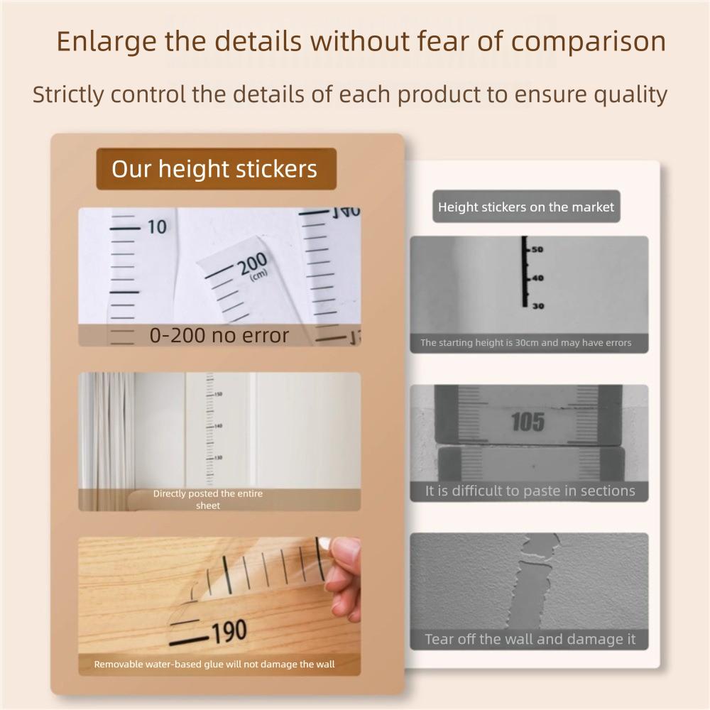 Self-adhesive Child Growth Chart Waterproof Height Measuring Tape Growth Chart Sticker  For Baby