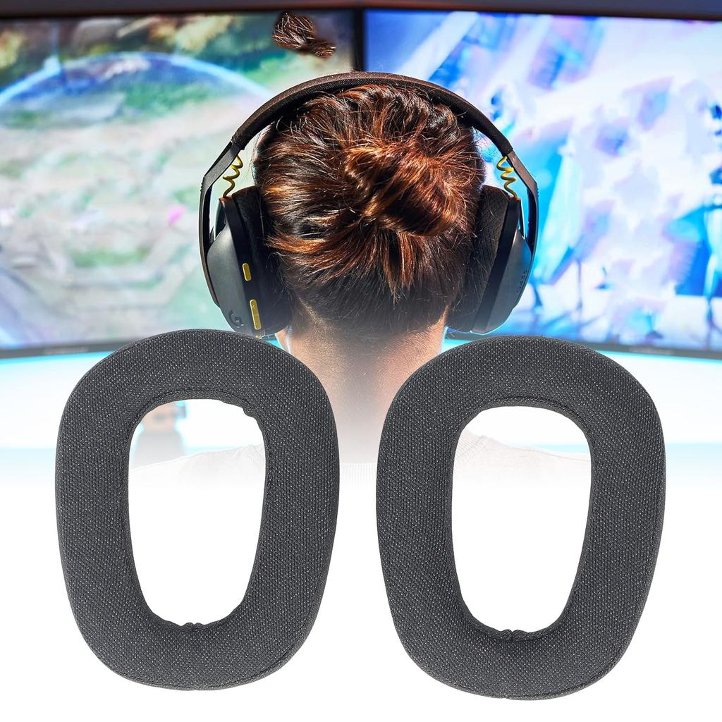 2pcs Replacement Ear Pads Professional Noise Insulation Breathable Cotton Linen Fabric Memory Foam S