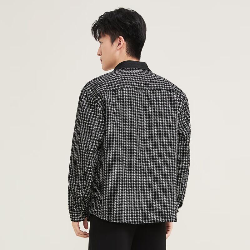 Septwolves Men's Business Casual Plaid Long-Sleeve Shirt