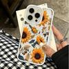 3D Cute Sunflower Floral Flowers Silicone Case For Iphone 16 11 15 Plus 12 14 17 13 Pro Max Lovely Kids Girls Phone Cover