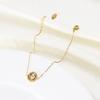Trendy 14K Gold Plated Stainless Steel Chain Link Bracelet Circle Zircon Pendant Fashion Women Gift Hypoallergenic