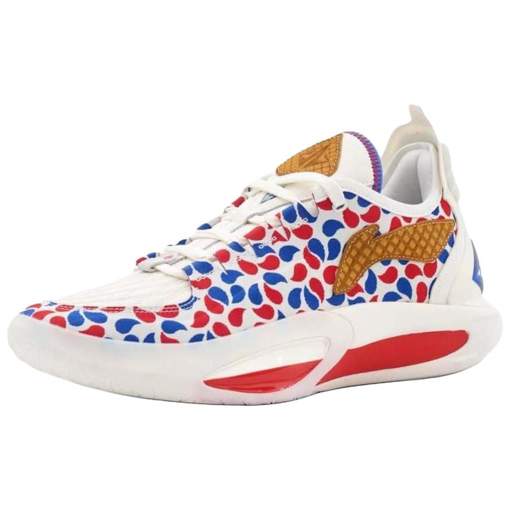 Li Ning JB3 Cushioning, Wear Resistant Low Top Basketball Shoes Unisex White Blue Red ABAU107-44