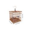 Bamboo Bird Cage Retro Rectangular Frame with Hanging Hook Carbonized for Finches Goldfinches Budgies Portable