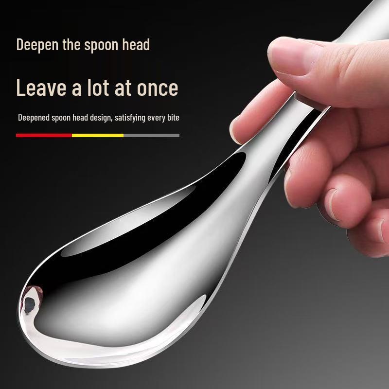 316 Stainless Steel Short Handle Soup Spoon - Thickened Small Teaspoon for Kids and Household Use