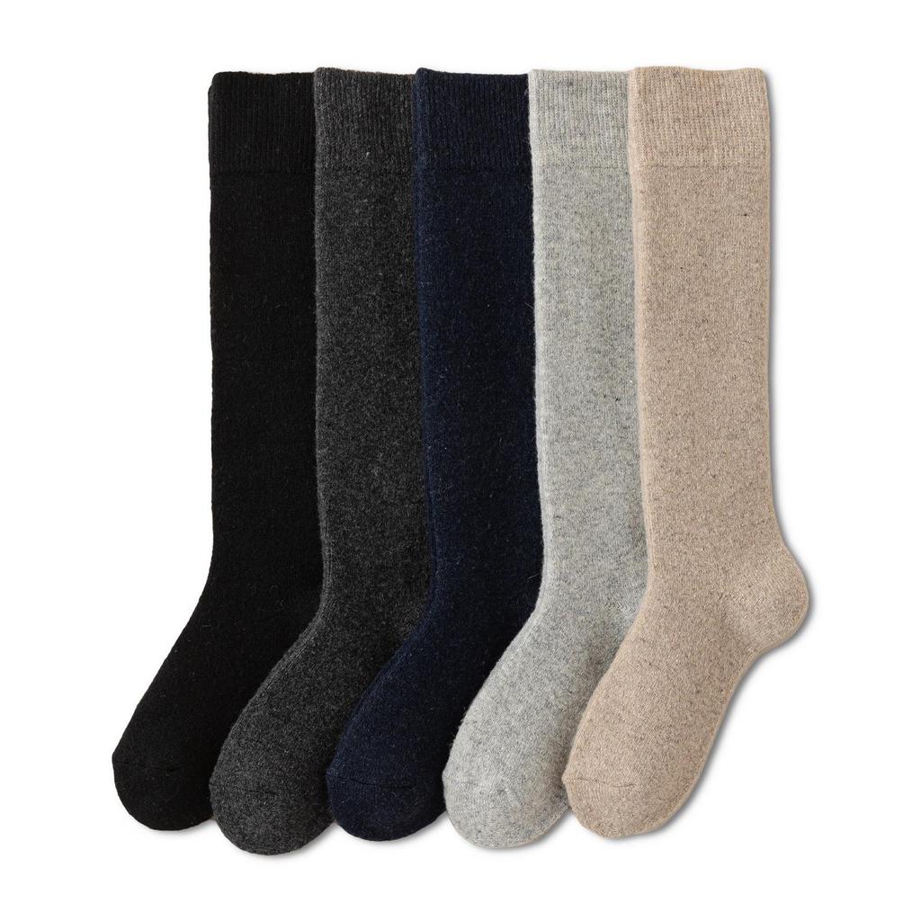 Men's Thick Wool Socks - Warm, Long, High-Top, Plus Velvet for Autumn/Winter