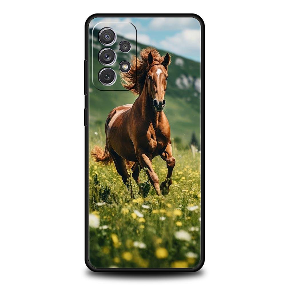 Phone Case For Samsung Galaxy A15 A13 A51 A71 A41 A31 A21S A03S A05 A35 A32 A55 A23 A25 A33 A53 A73 5G Horse Animal TPU Cover