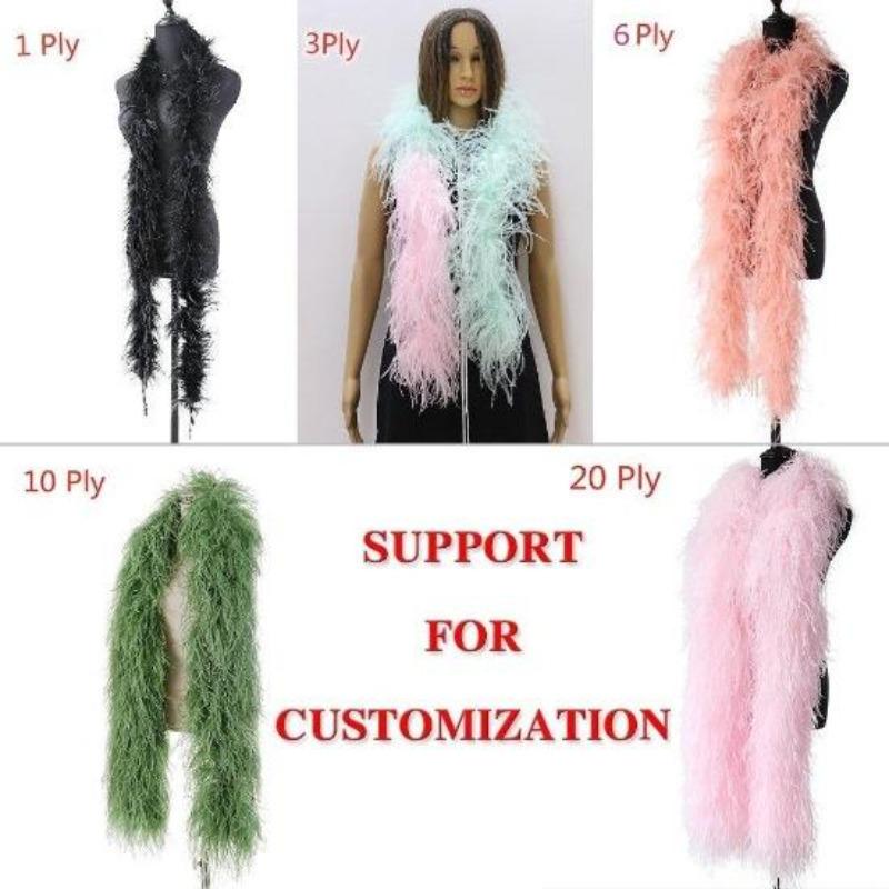 DIY 1-lagiges Natürliches Straußenfedern Boa 2 Meter Flauschiges Straußenfeder Schal für Hochzeit Party Kleid Nähen Dekoration Schal