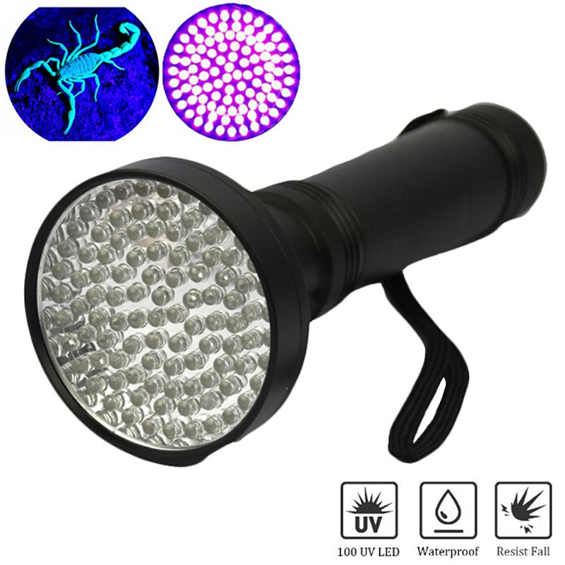 Uv 100 Leds Flashlight 395Nm Ultra Violet Torch Light Lamp Blacklight Detector