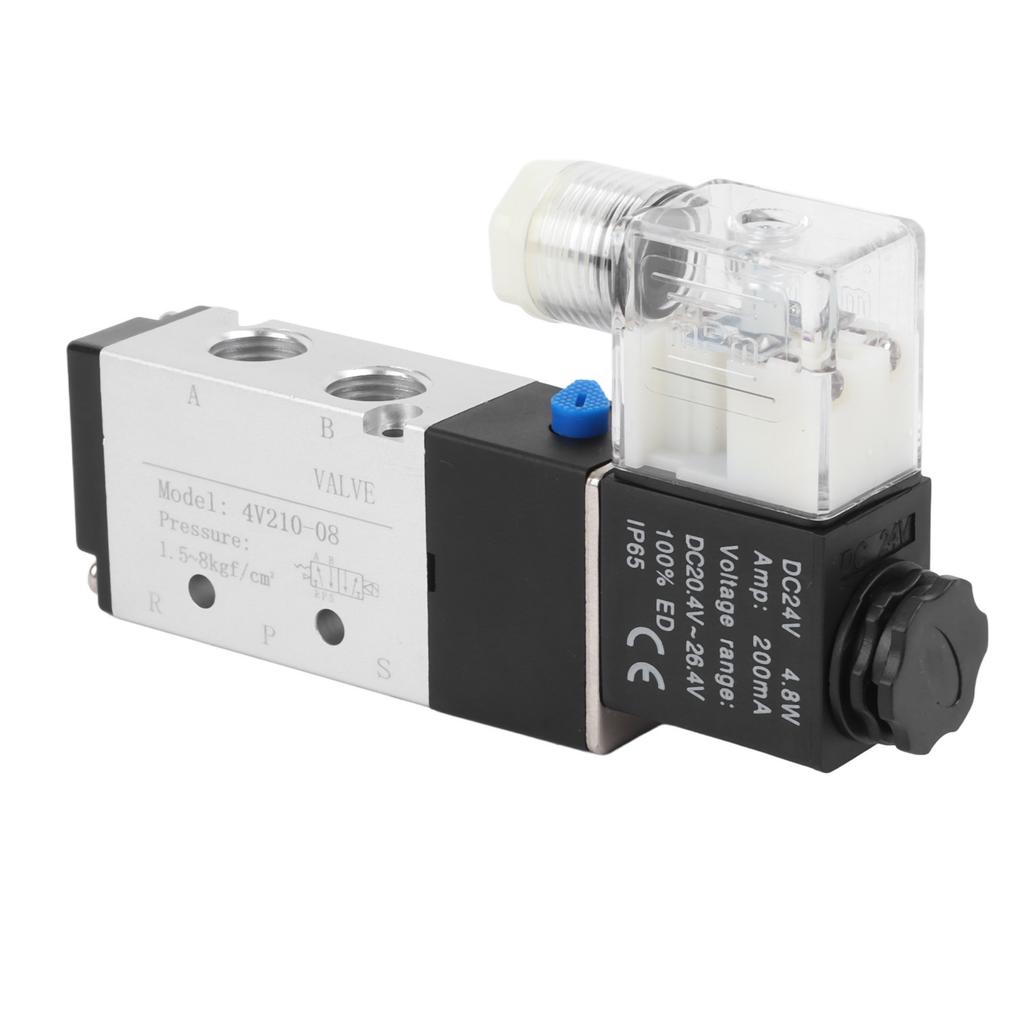 Pneumatisches Magnetventil 2 Positionen 5 Wege Magnetluftventil mit 8mm Anschluss Schalldämpfer