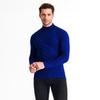 Men's Velvet Base Layer Semi-High Neck Fleece Long Sleeve Warm Top