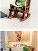 Handmade Cute Frog Rocking Chair Ornament - Healing Resin Craft for Desktop or Car Decor