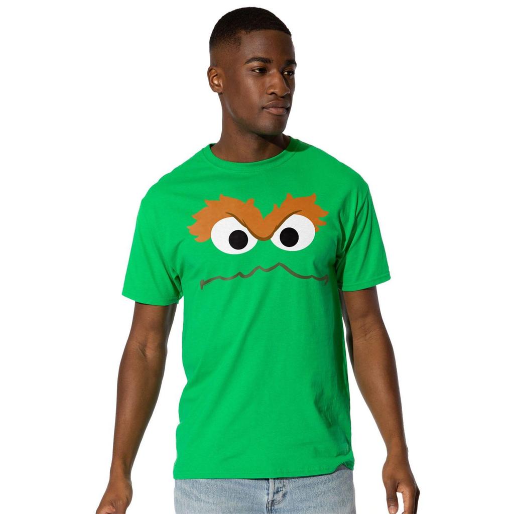 Sesame Street Mens Oscar The Grouch Face T-Shirt