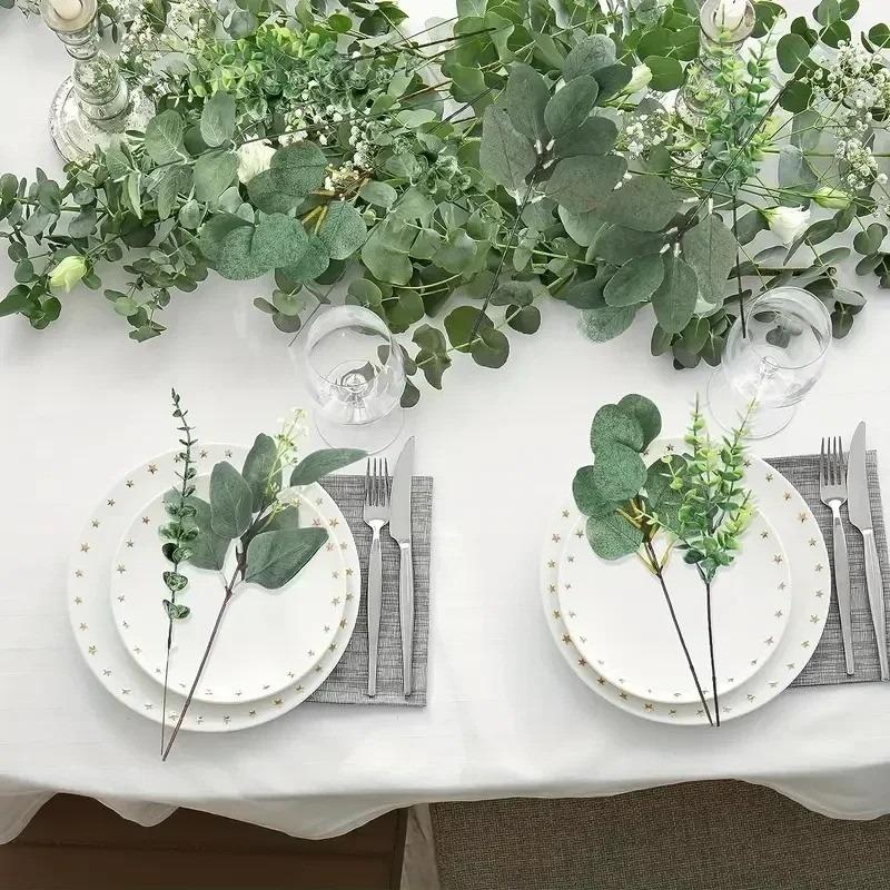 5/10Pcs Artificial Eucalyptus Leaves Stems Leaf Plant Fake Flowers for Home Decor Garden Wedding Decoration Bouquets Vase Floral
