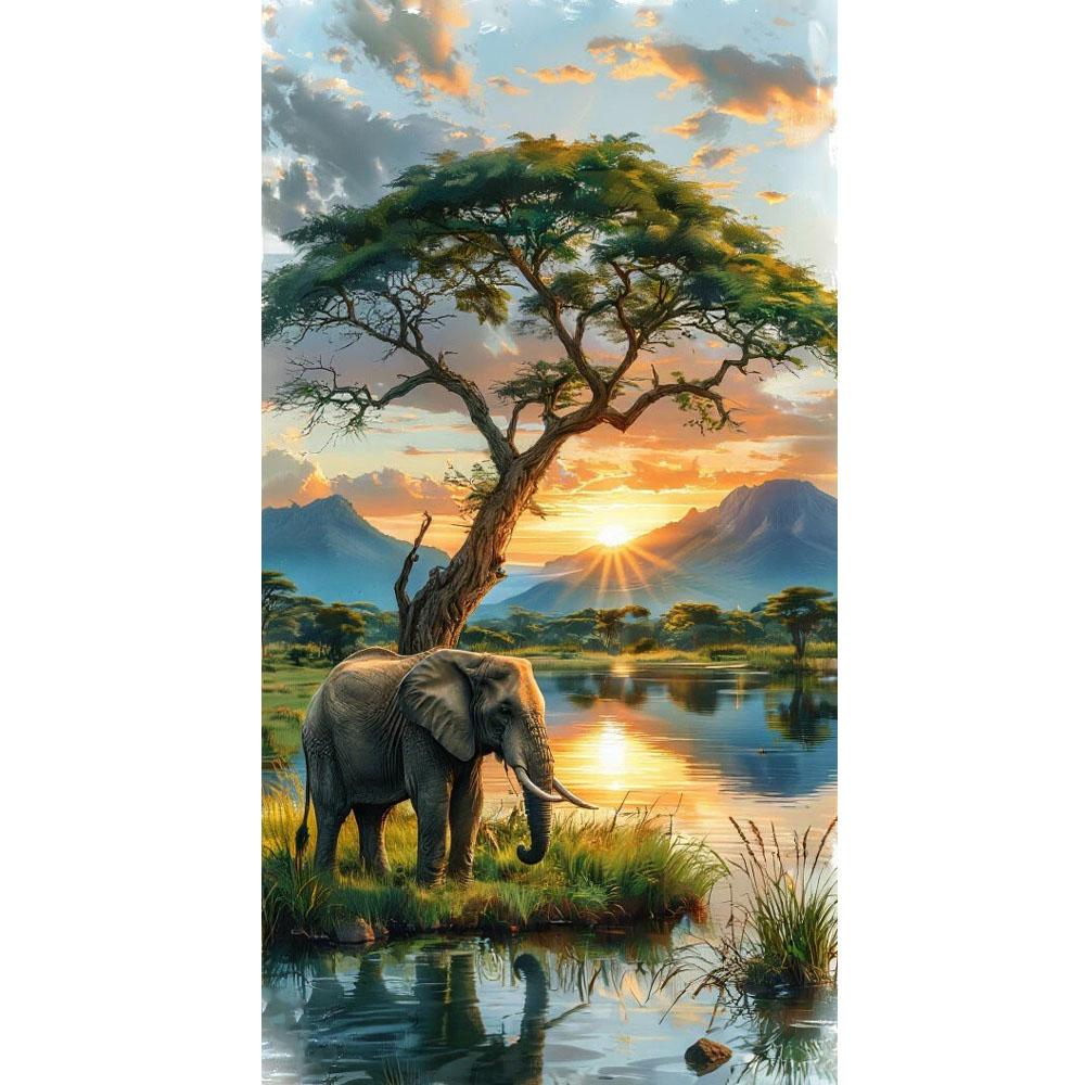 

Large Size Mosaic DIY Full Diamond Painting Kits Art Wild Animal Lion Leopard Embroidery Cross Stitch Rhinestones round 30x60cm белый