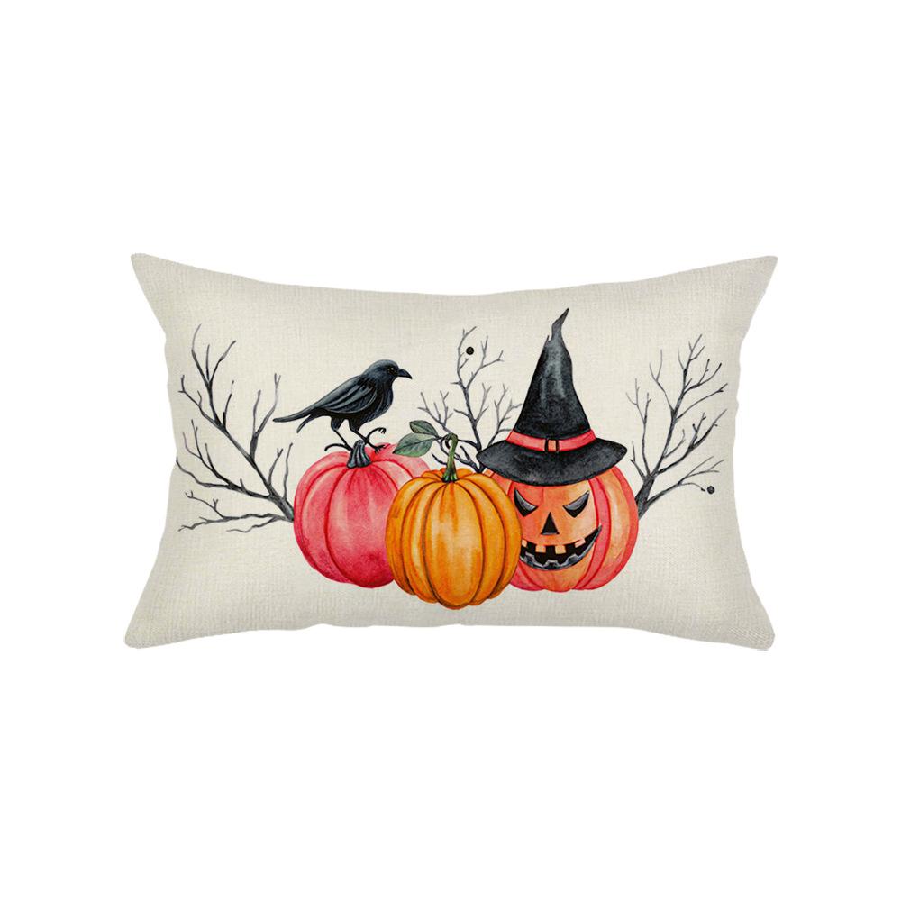 Halloween Waist Pillowcase Festive Atmosphere Decoration Living Room Sofa Cushion Cover Polyester Printed Cushion Cover