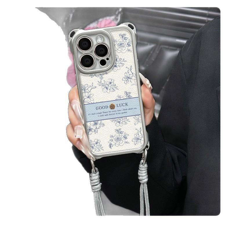 Lucky pattern is suitable for Apple 17 mobile phone case 16pro Apple 15 ProMax couple 14 with lanyard 13.