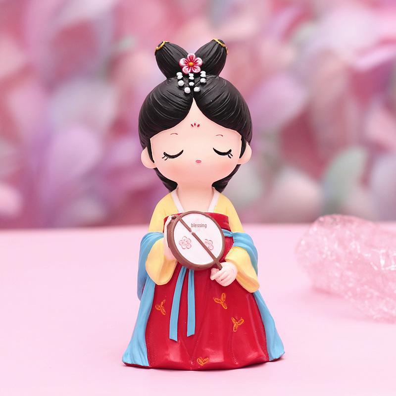 Kreativer Handyhalter im Stil der Tang-Dynastie mit Glücksbringer: Exquisites Harzornament