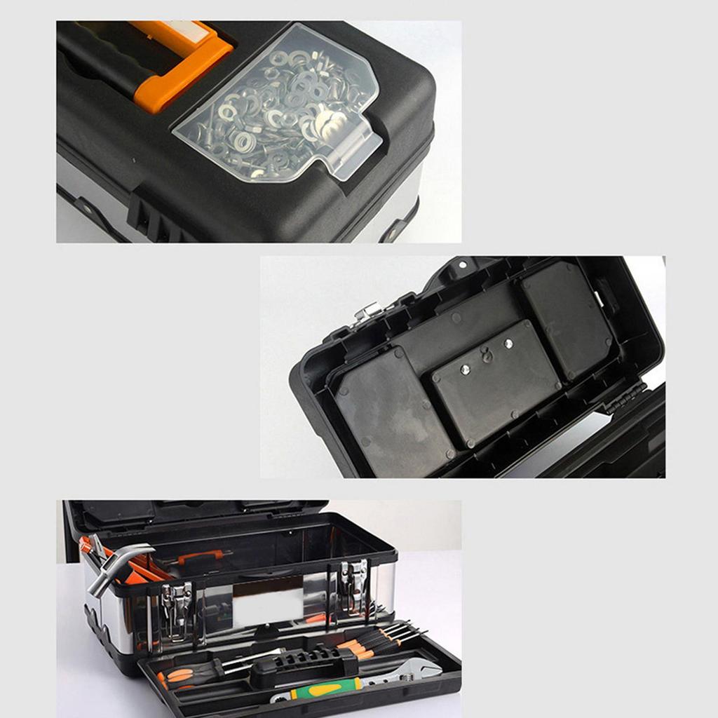 Heavy Duty Steel Toolbox for Home and Garage Organization - Secure Storage Solution with Layers