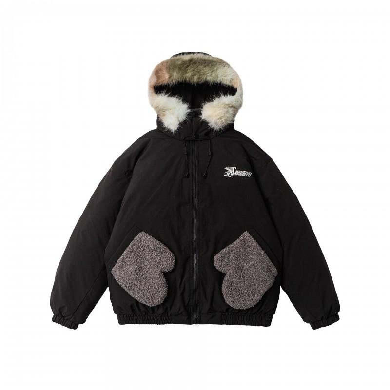 Womens Retro Vintage Hooded Cotton Puffer