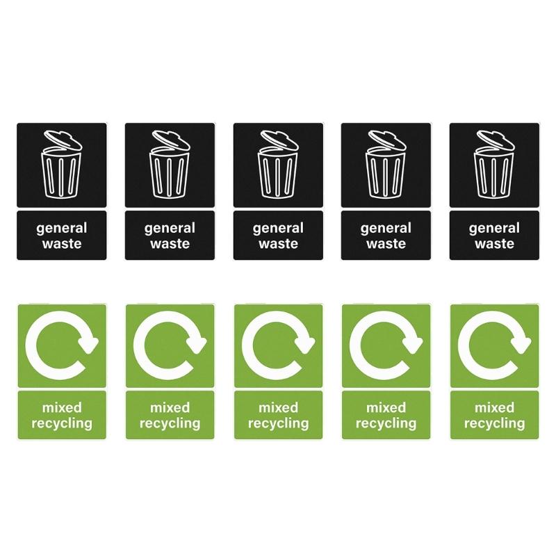 Environment Friendly Recycling Symbol Stickers for Bins Cans,10Pcs Recycle Sticker for Home & Offices Organization 1