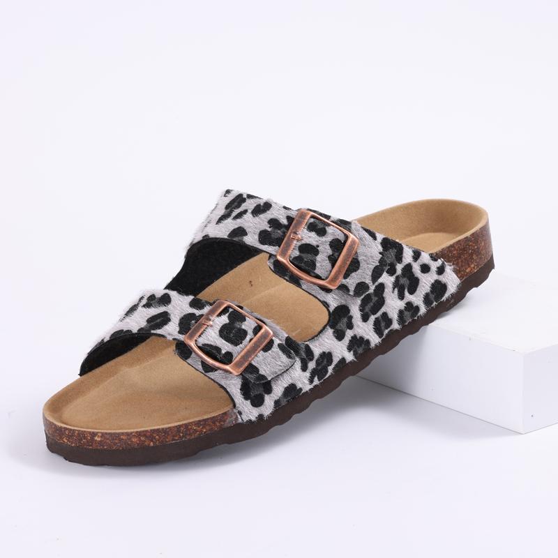 Fashion Litfun Summer New Women's Slippers With Adjustable Buckle Outdoor Slides Concise Cork Insole Women's Sandals With Arch Support