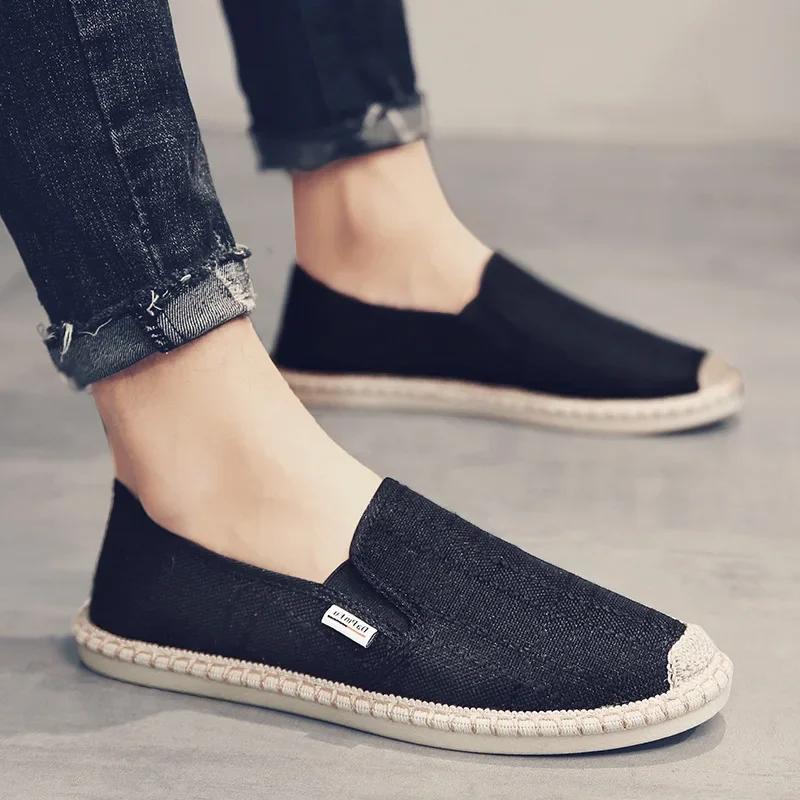 Men Loafers Soft High Quality Spring Canvas Fisherman Shoes Sneakers Men Espadrilles Trend Flats Driving Shoes Men