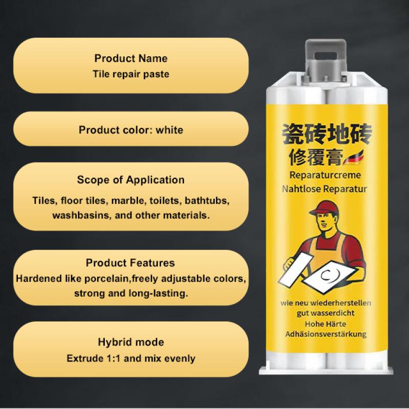 Sada na opravu prasklin v dlaždicích a kameni Nastavitelná barevná opravná pasta na dlaždice Opravná pasta na díry v podlahových dlaždicích 85 g s nástroji Oprava prasklin