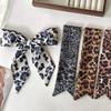 4 Stk./Set Schal Damen Mode Leopardenmuster Haarbänder Imitat Seide Satin Taschengriff Band Krawatte Halstuch Foulard