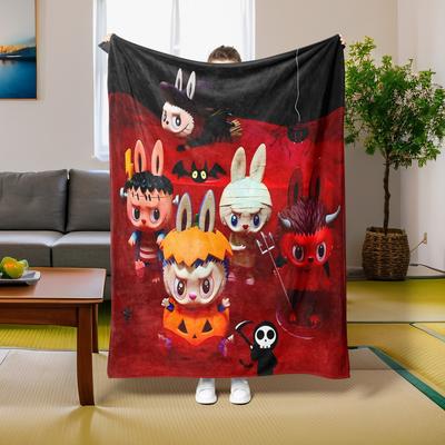 1PC Pop Cartoon Actor Elf Pattern Soft Throw Thin Blanket Gift for Couch Bed Car Home Camping For Halloween Theme All Season Use
