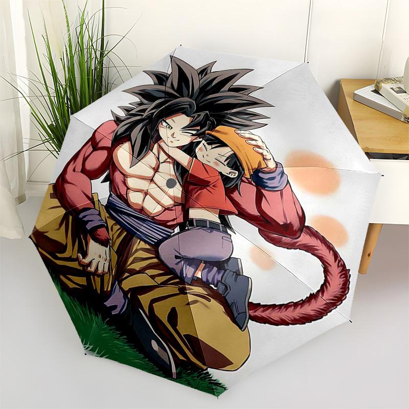

1pc Dragon Ball Z Goku & Vegeta Outdoor Umbrella - Automatic Opening/Closing - Portable 3-Fold Design - 8 Bone Iron Frame - Perfect Gift for Fans, Tra