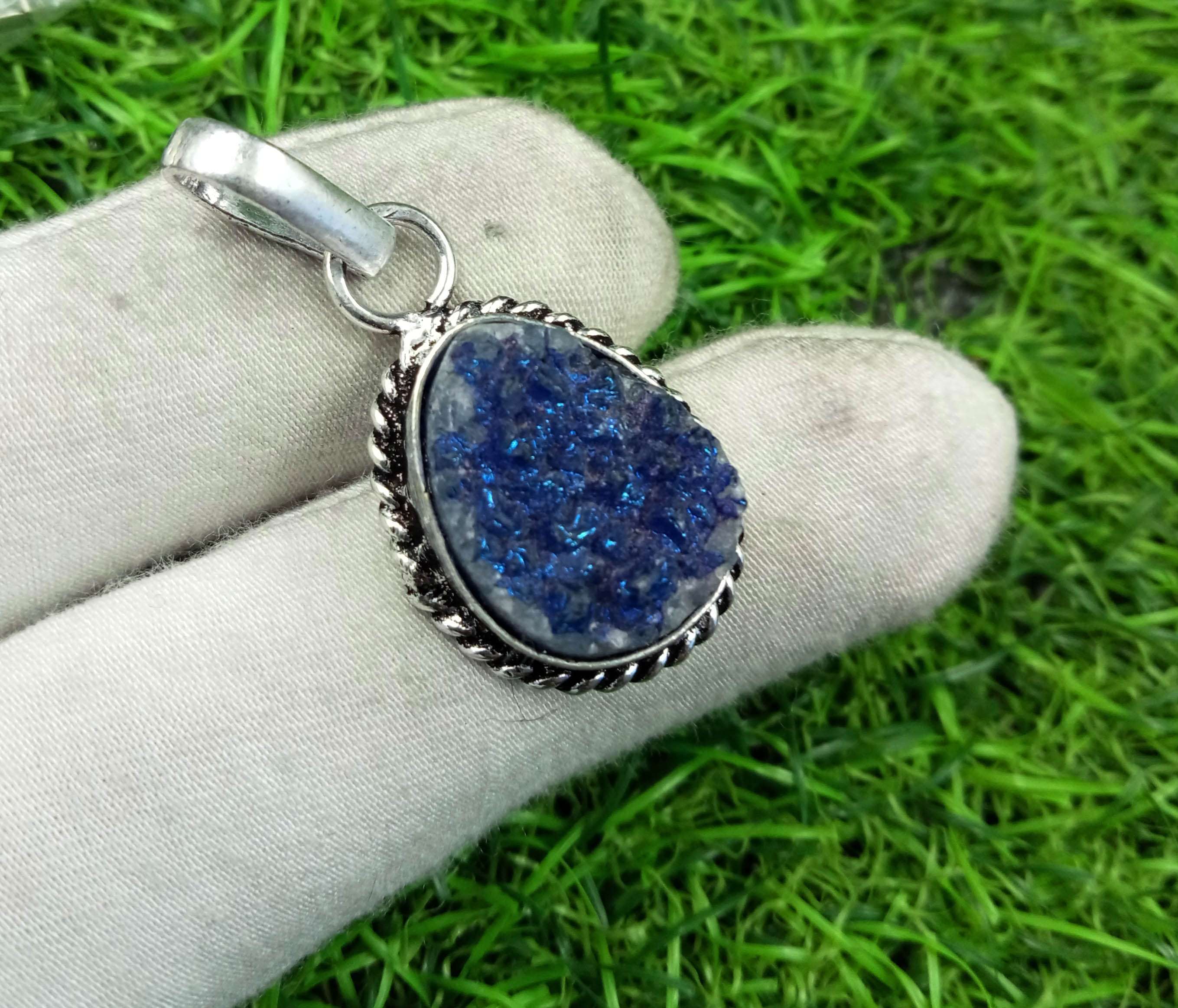 

Подвеска из титана Druzy Gemstone 925 пробы с серебряным покрытием DEP-99