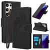 Blumenmuster Lederhülle für Samsung Galaxy S26 Ultra Pro S25 S24 Plus S23 Fe S22 S21 S20 Note 20 Kartenfach Handgelenkschlaufe Abdeckung