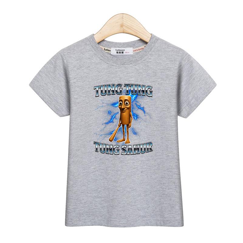 Children Summer Shirt Italian Brainrot Cartoon T-shirt for Boys AI Printed Top Short Sleeved Tees